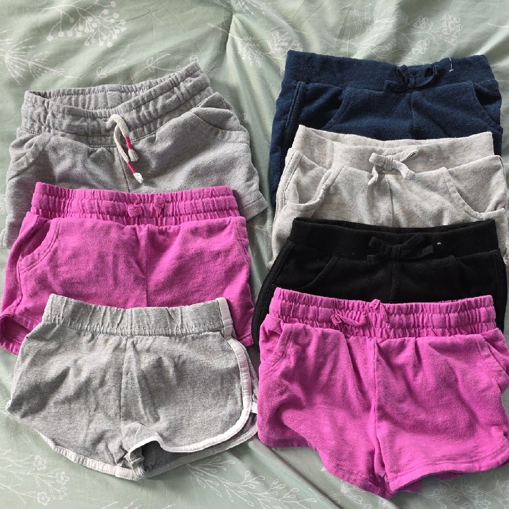 Set of Casual Shorts in Gray, Pink, and Black